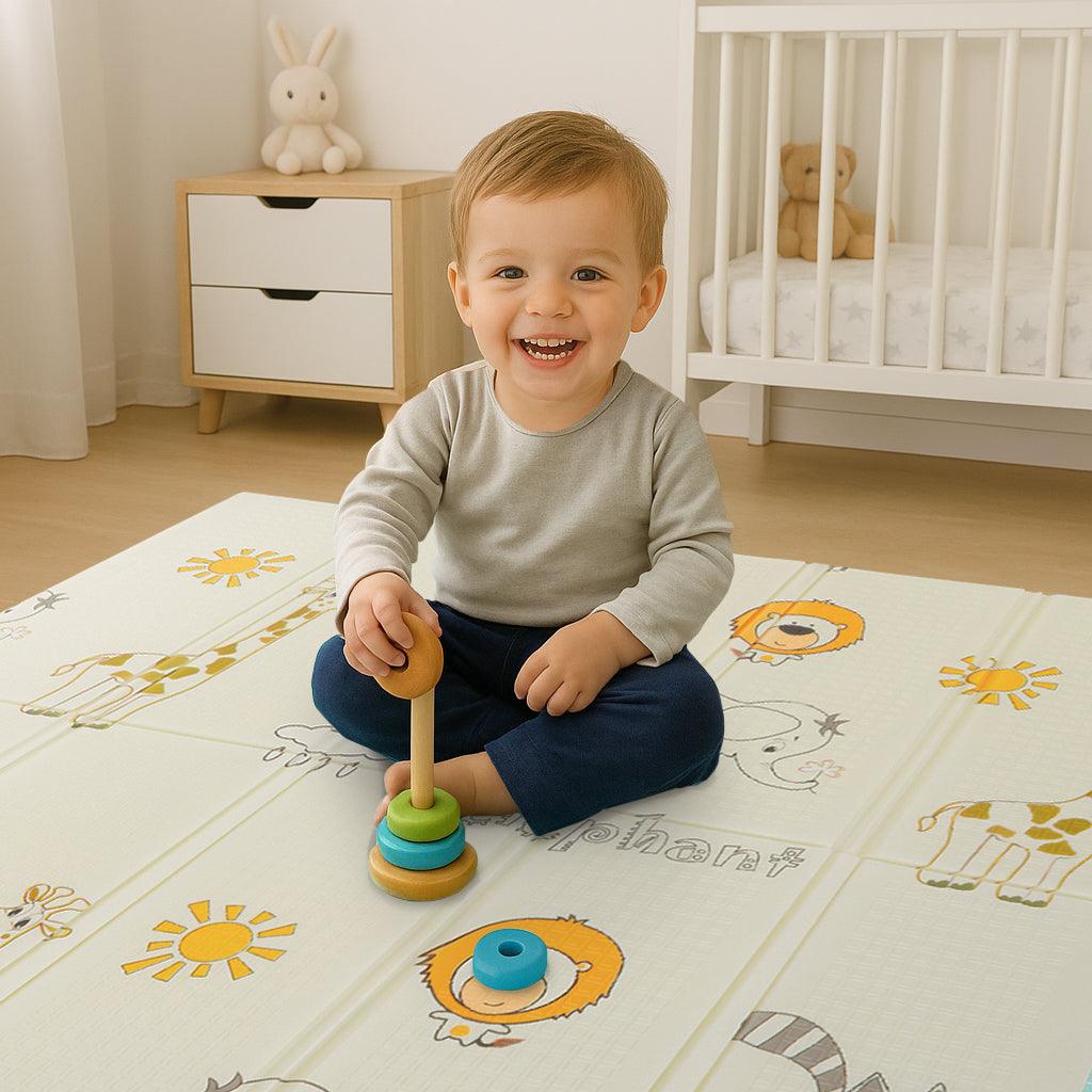 Almar Baby Alfombra Bebe Acolchada 1cm de Grosor Plegable Reversible Tapete de Actividades para Bebes y niños Modelo 4