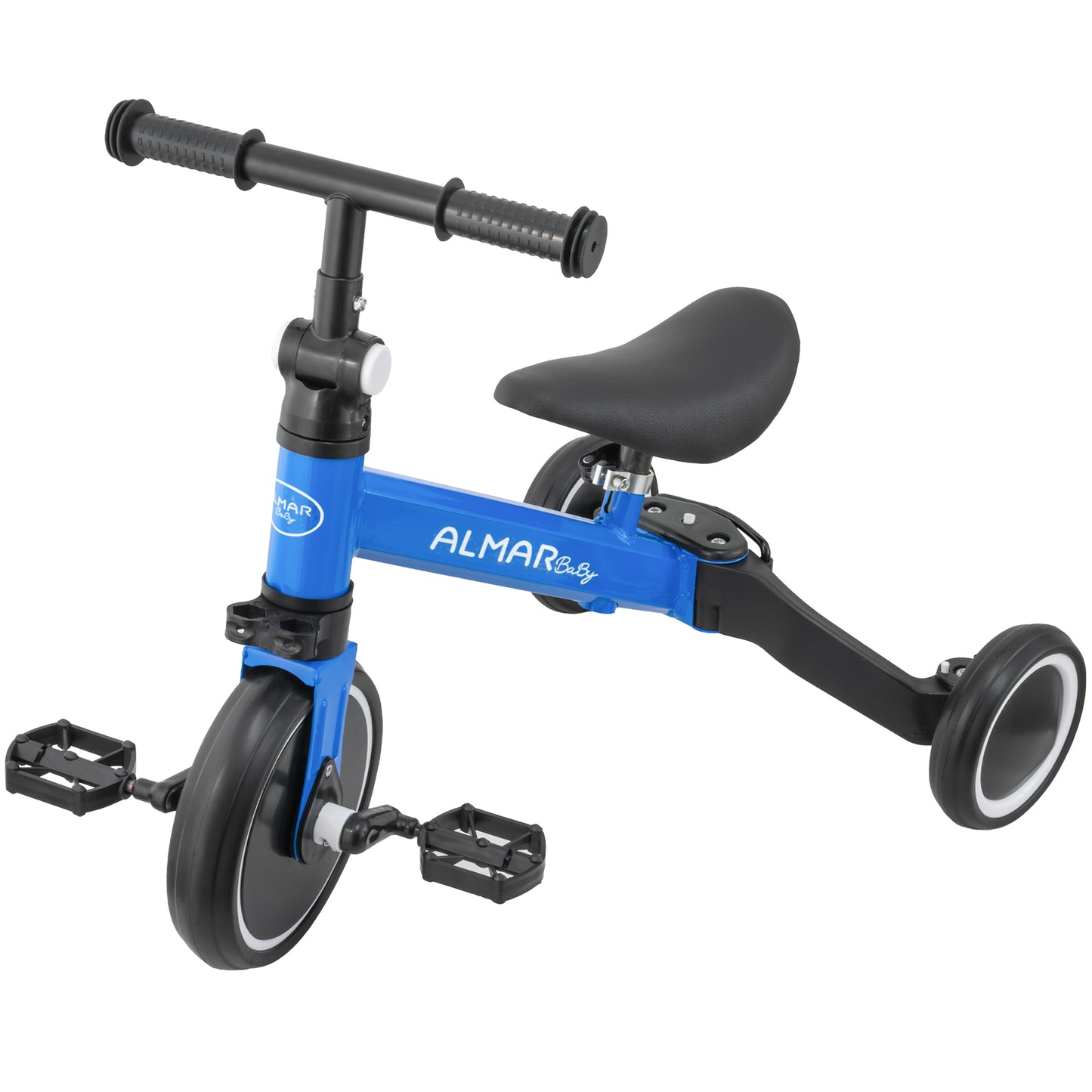 ALMAR Baby Triciclo 3 en 1, bicicleta correpasillos, bicicleta con pedales, bici bebé de 18 meses a 5 años, 25kg, asiento ajustable