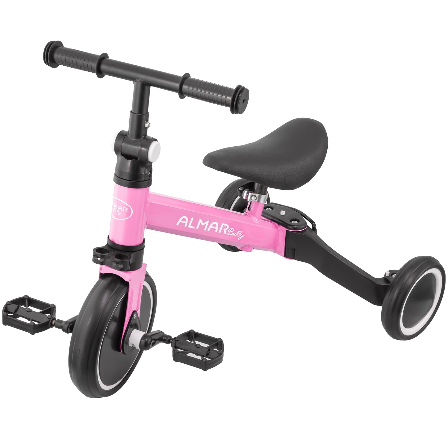 ALMAR Baby Triciclo 3 en 1, bicicleta correpasillos, bicicleta con pedales, bici bebé de 18 meses a 5 años, 25kg, asiento ajustable