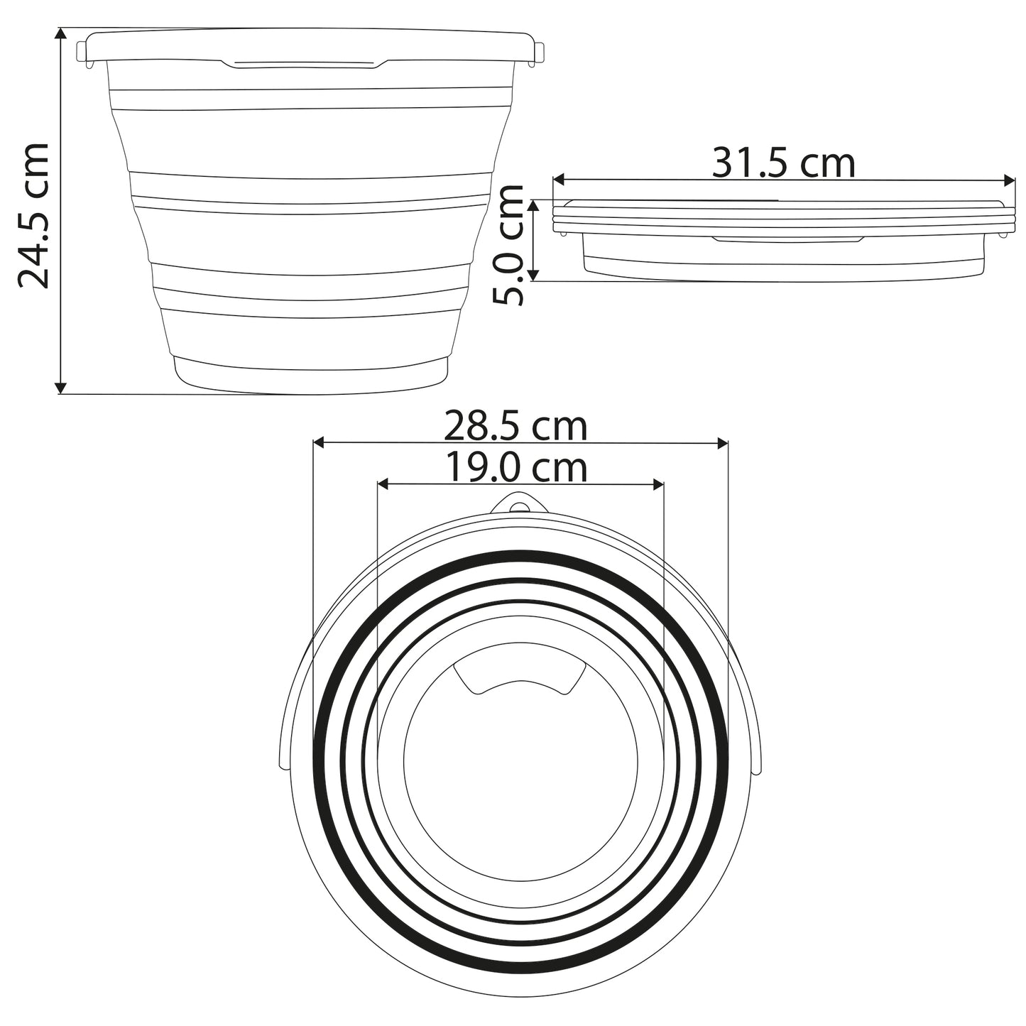 Cubo Plegable de Silicona – 10L, Compacto y Resistente – Ideal para Camping, Limpieza, Jardín o Playa