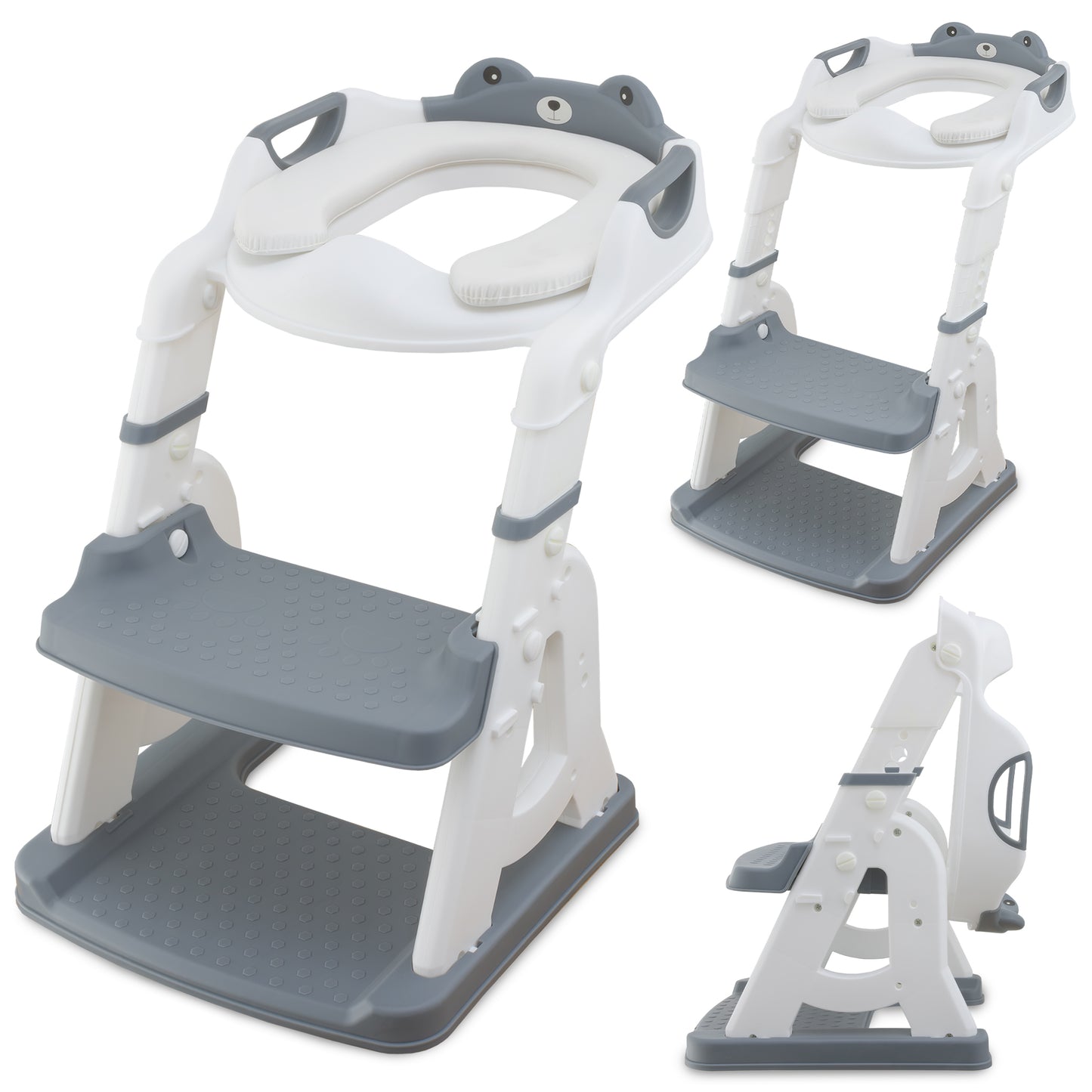 Escalera wc - Asiento Inodoro Infantil con Escalera – Reductor WC para Niño o Niña, con Peldaños Antideslizantes y Asiento Suave – Entrenador de Baño para Niños de 1 a 7 Años