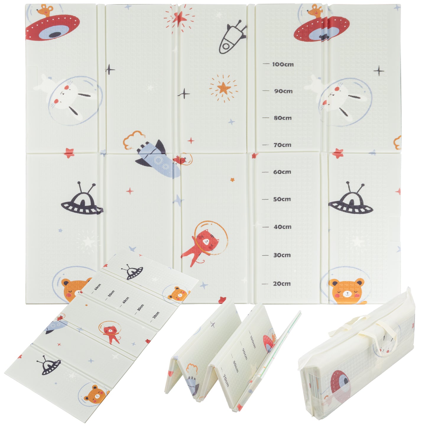Almar Baby Alfombra Bebe Acolchada 1cm de Grosor Plegable Reversible Tapete de Actividades para Bebes y niños Modelo 1
