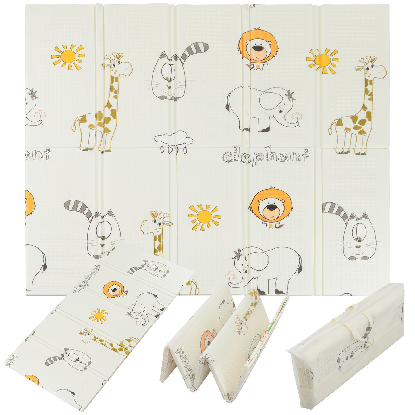 Almar Baby Alfombra Bebe Acolchada 1cm de Grosor Plegable Reversible Tapete de Actividades para Bebes y niños Modelo 4