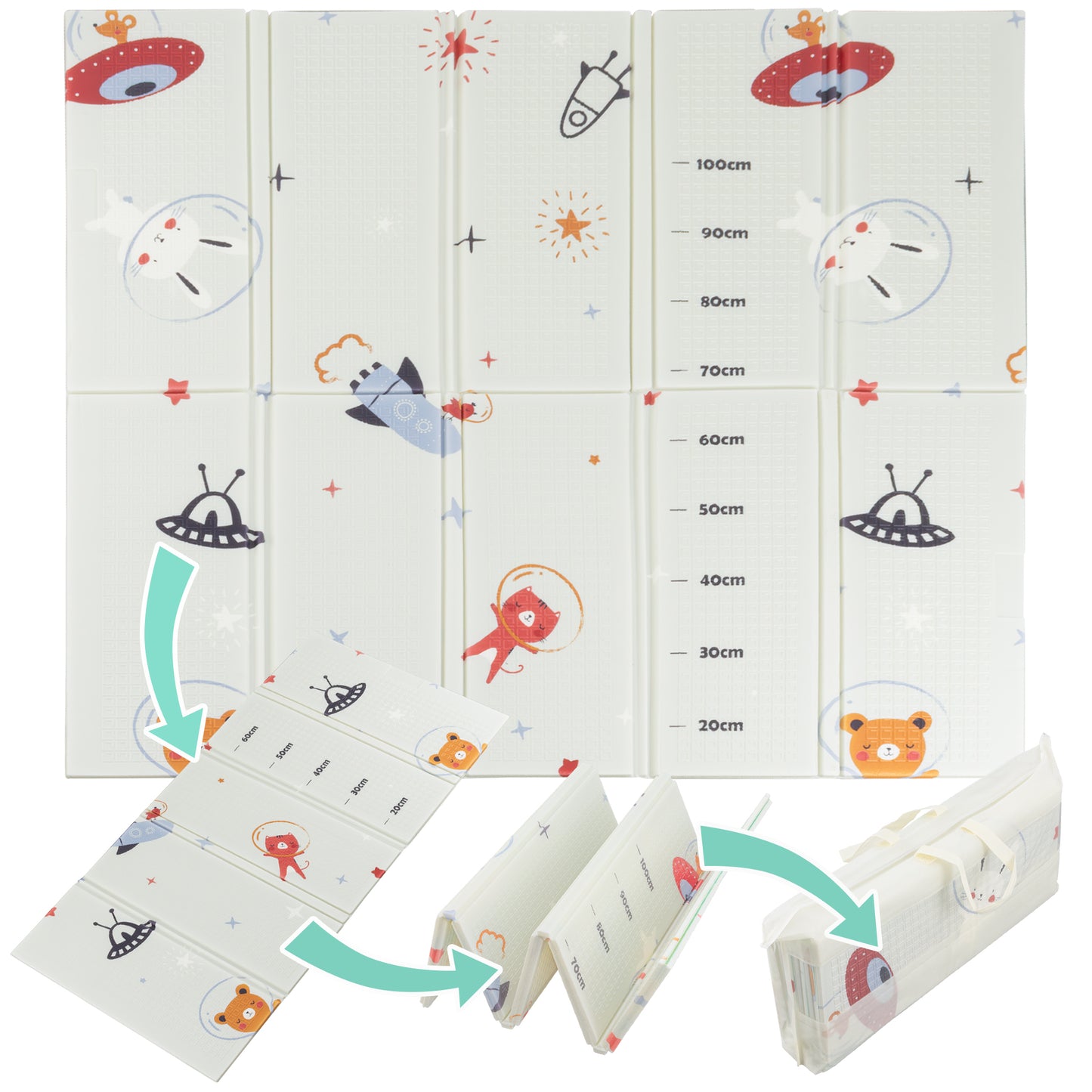 Almar Baby Alfombra Bebe Acolchada 1cm de Grosor Plegable Reversible Tapete de Actividades para Bebes y niños Modelo 1