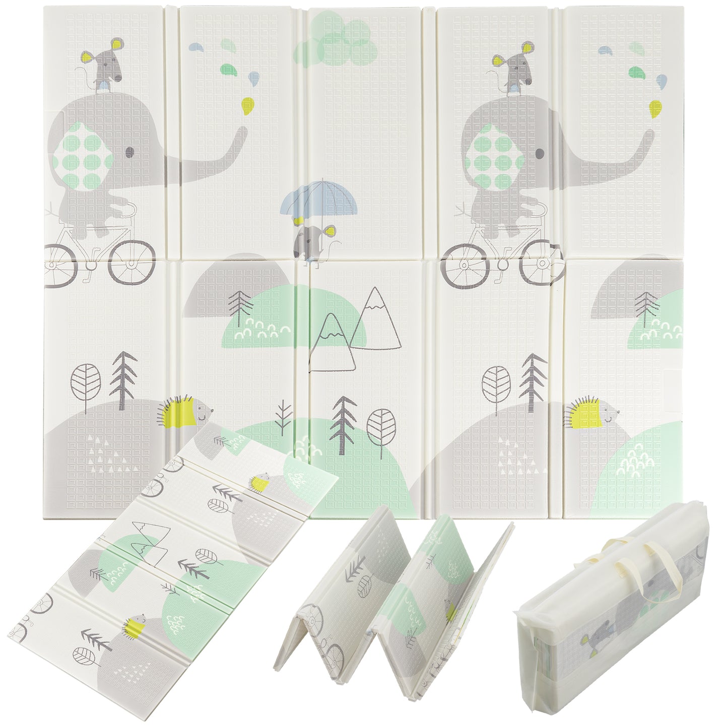 Almar Baby Alfombra Bebe Acolchada 1cm de Grosor Plegable Reversible Tapete de Actividades para Bebes y niños Modelo 2