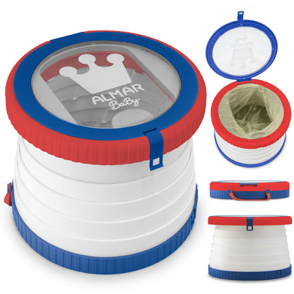 ALMAR Baby Orinal plegable para niños portátil con tapa y bolsas