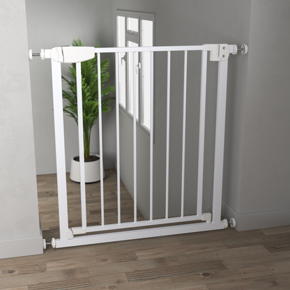 ALMAR Baby Barrera de seguridad  de 75 a 82cm para puertas, pasillos o escaleras para niños o mascotas con cierre de seguridad
