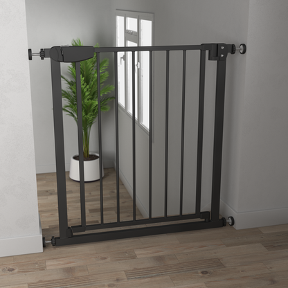 ALMAR Baby Barrera de seguridad  de 75 a 82cm para puertas, pasillos o escaleras para niños o mascotas con cierre de seguridad