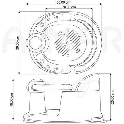 ALMAR Baby Asiento de Ducha para Bebe Antideslizante, Silla para Bañera o Ducha con Barra para una fácil colocación del bebe
