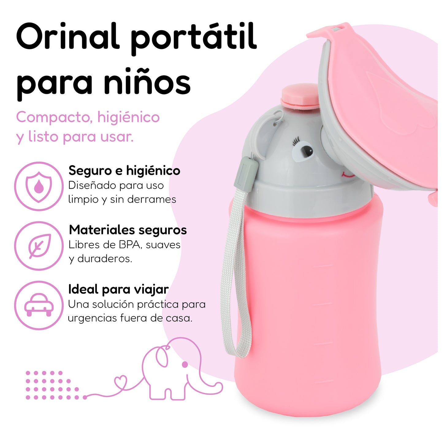 ALMAR Baby Orinal portátil infantil antiderrames para niños