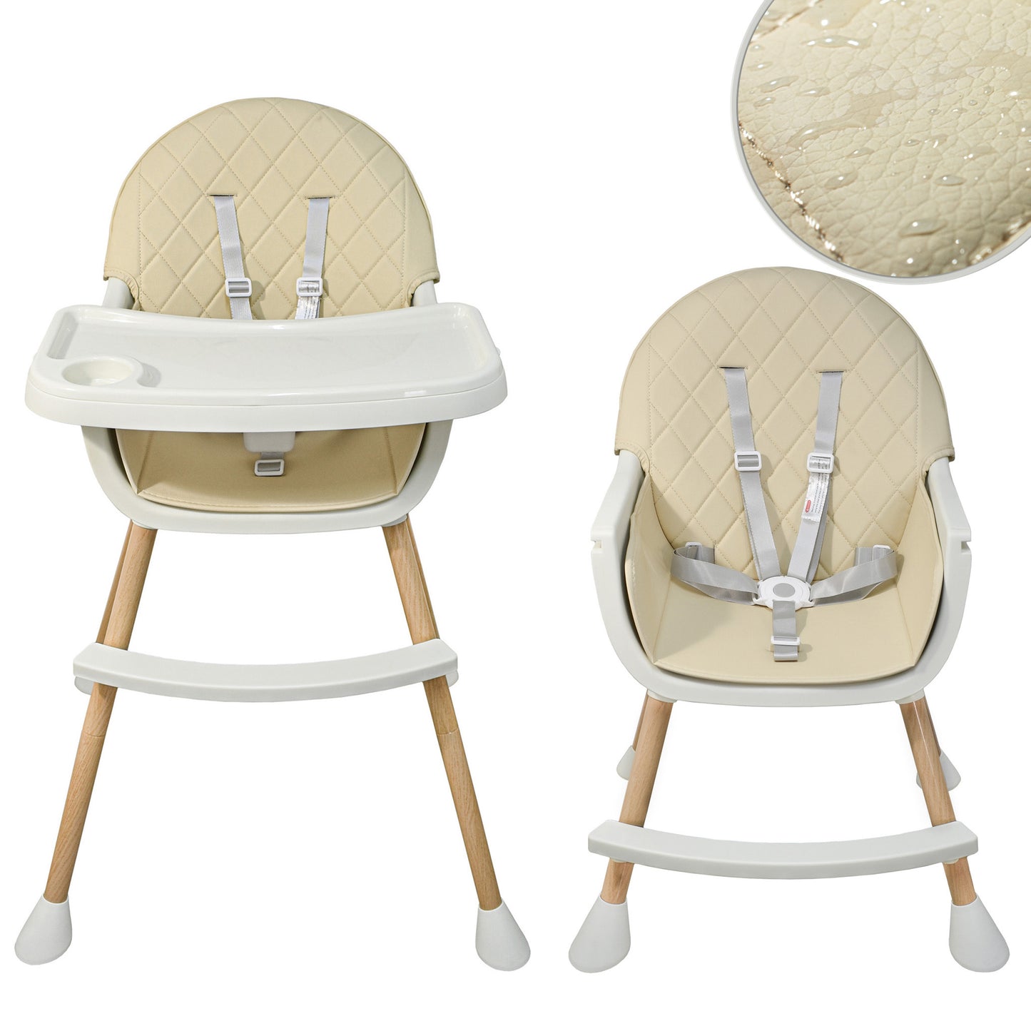 ALMAR Baby Trona para bebe 2 en 1 convertible en trona baja con asiento acolchado y bandeja trona para comer evolutiva de 6 a 36 meses