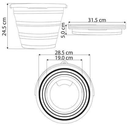 Cubo Plegable de Silicona – 10L, Compacto y Resistente – Ideal para Camping, Limpieza, Jardín o Playa