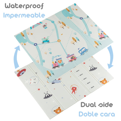 Almar Baby Alfombra Bebe Acolchada 1cm de Grosor Plegable Reversible Tapete de Actividades para Bebes y niños Modelo 1