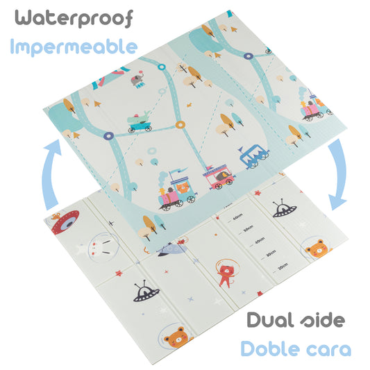 Almar Baby Alfombra Bebe Acolchada 1cm de Grosor Plegable Reversible Tapete de Actividades para Bebes y niños Modelo 1