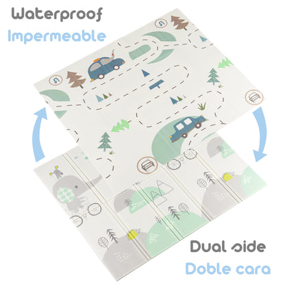 Almar Baby Alfombra Bebe Acolchada 1cm de Grosor Plegable Reversible Tapete de Actividades para Bebes y niños Modelo 2