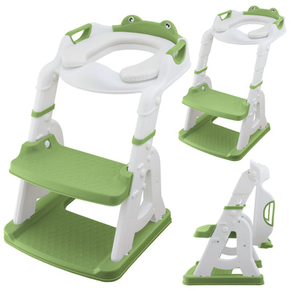 Escalera wc - Asiento Inodoro Infantil con Escalera  – Reductor WC para Niño o Niña, con Peldaños Antideslizantes y Asiento Suave – Entrenador de Baño para Niños de 1 a 7 Años