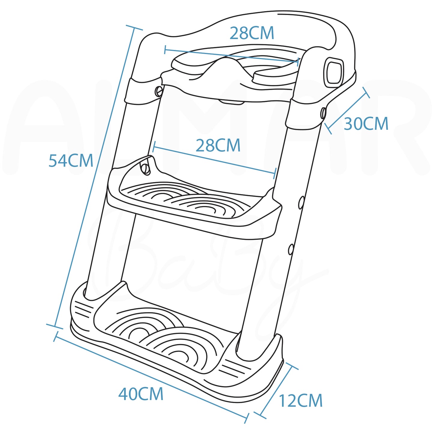 ALMAR Baby Adaptador WC con escalera para niños plegable, reductor de inodoro con cojín