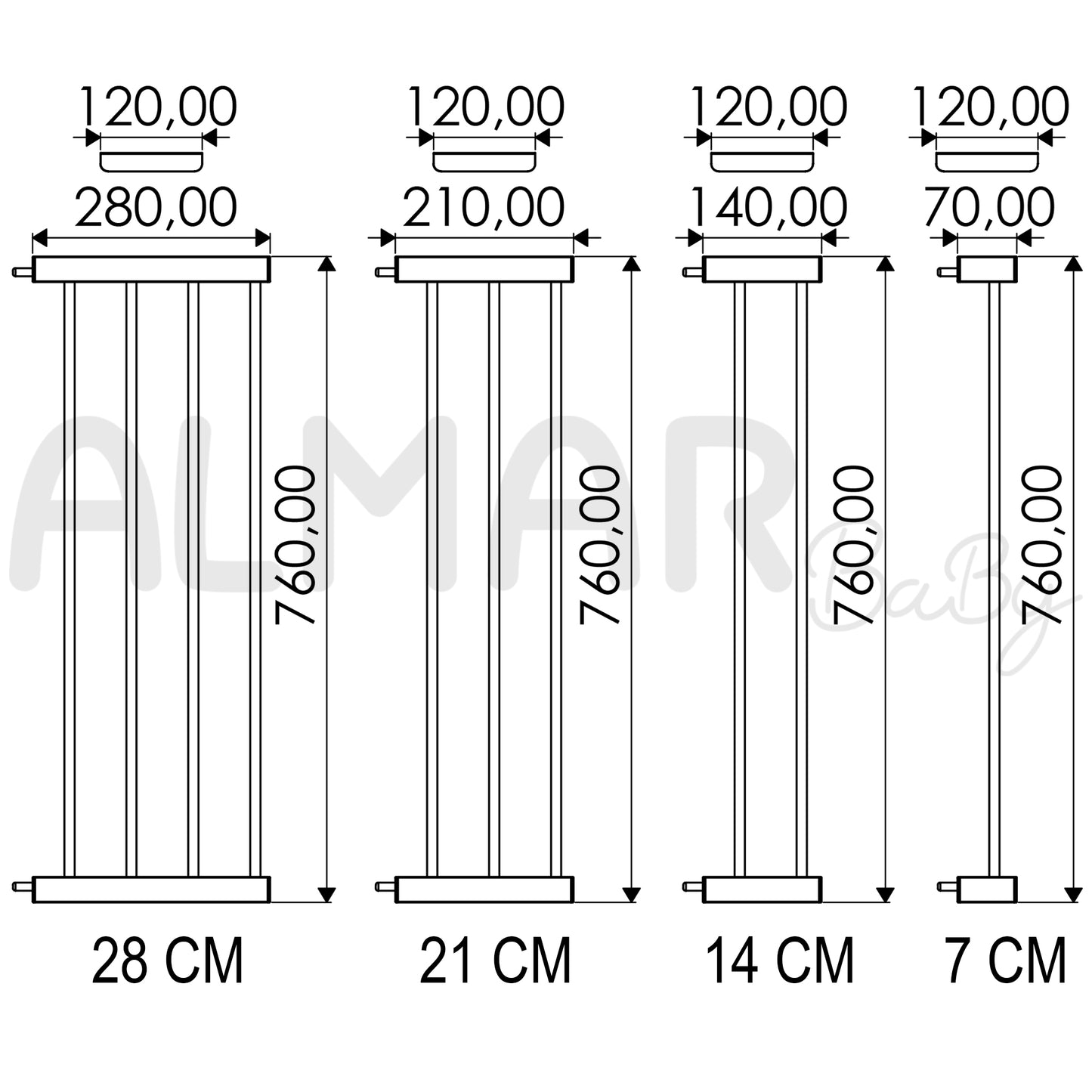 ALMAR Baby Extensiónes para barrera de seguridad