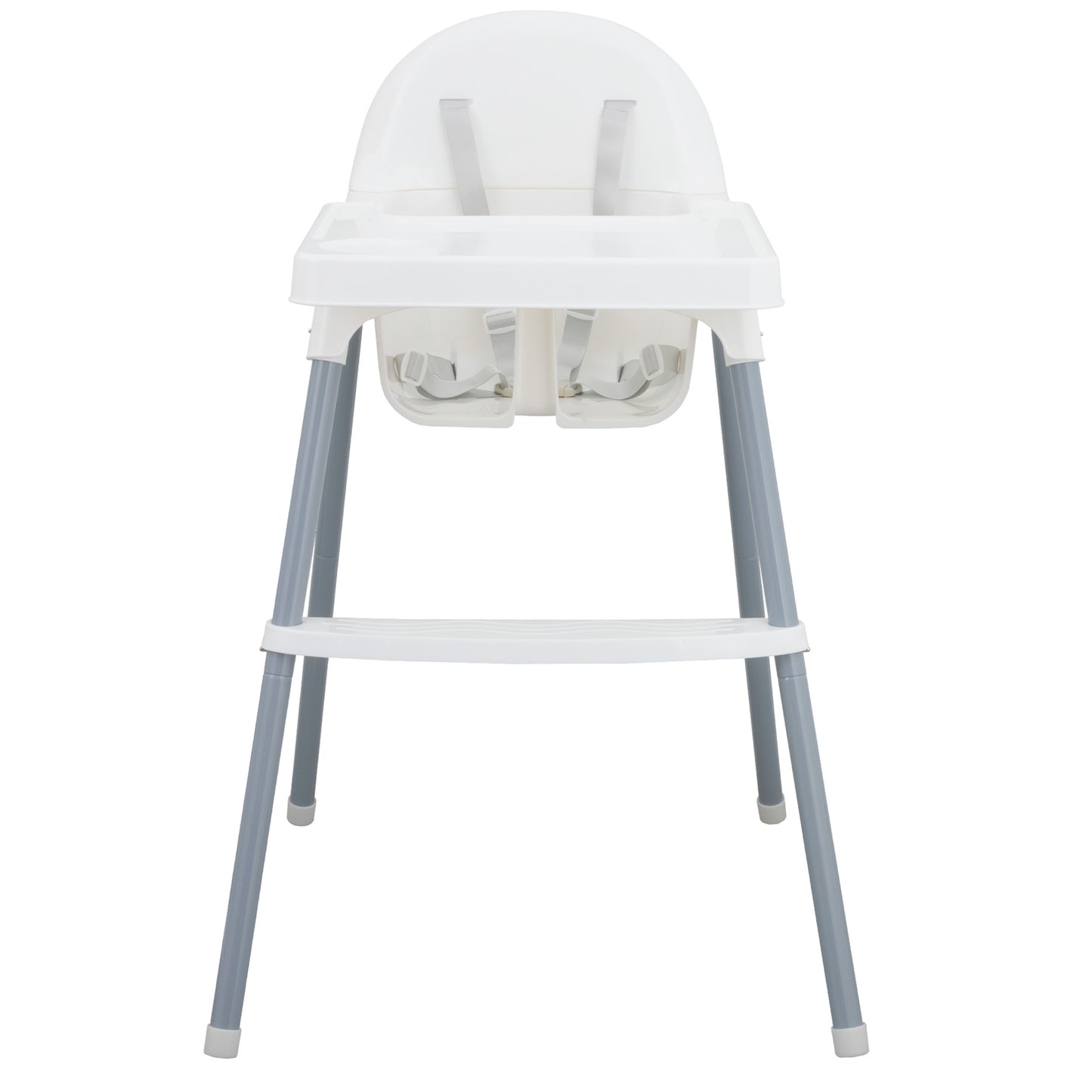 Almar Baby Trona Bebé con Bandeja Extraíble y Reposapiés – Silla de Comer para Bebés Segura y Estable, Trona Infantil Fácil de Limpiar, Color Blanco y Gris