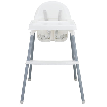 Almar Baby Trona Bebé con Bandeja Extraíble y Reposapiés – Silla de Comer para Bebés Segura y Estable, Trona Infantil Fácil de Limpiar, Color Blanco y Gris