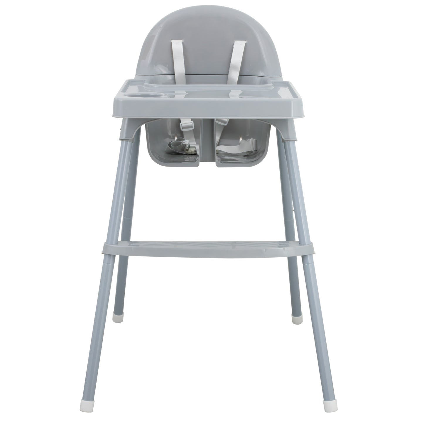 Almar Baby Trona Bebé con Bandeja Extraíble y Reposapiés – Silla de Comer para Bebés Segura y Estable, Trona Infantil Fácil de Limpiar, Color Blanco y Gris