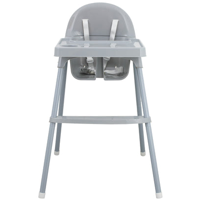 Almar Baby Trona Bebé con Bandeja Extraíble y Reposapiés – Silla de Comer para Bebés Segura y Estable, Trona Infantil Fácil de Limpiar, Color Blanco y Gris