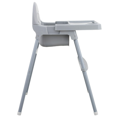 Almar Baby Trona Bebé con Bandeja Extraíble y Reposapiés – Silla de Comer para Bebés Segura y Estable, Trona Infantil Fácil de Limpiar, Color Blanco y Gris