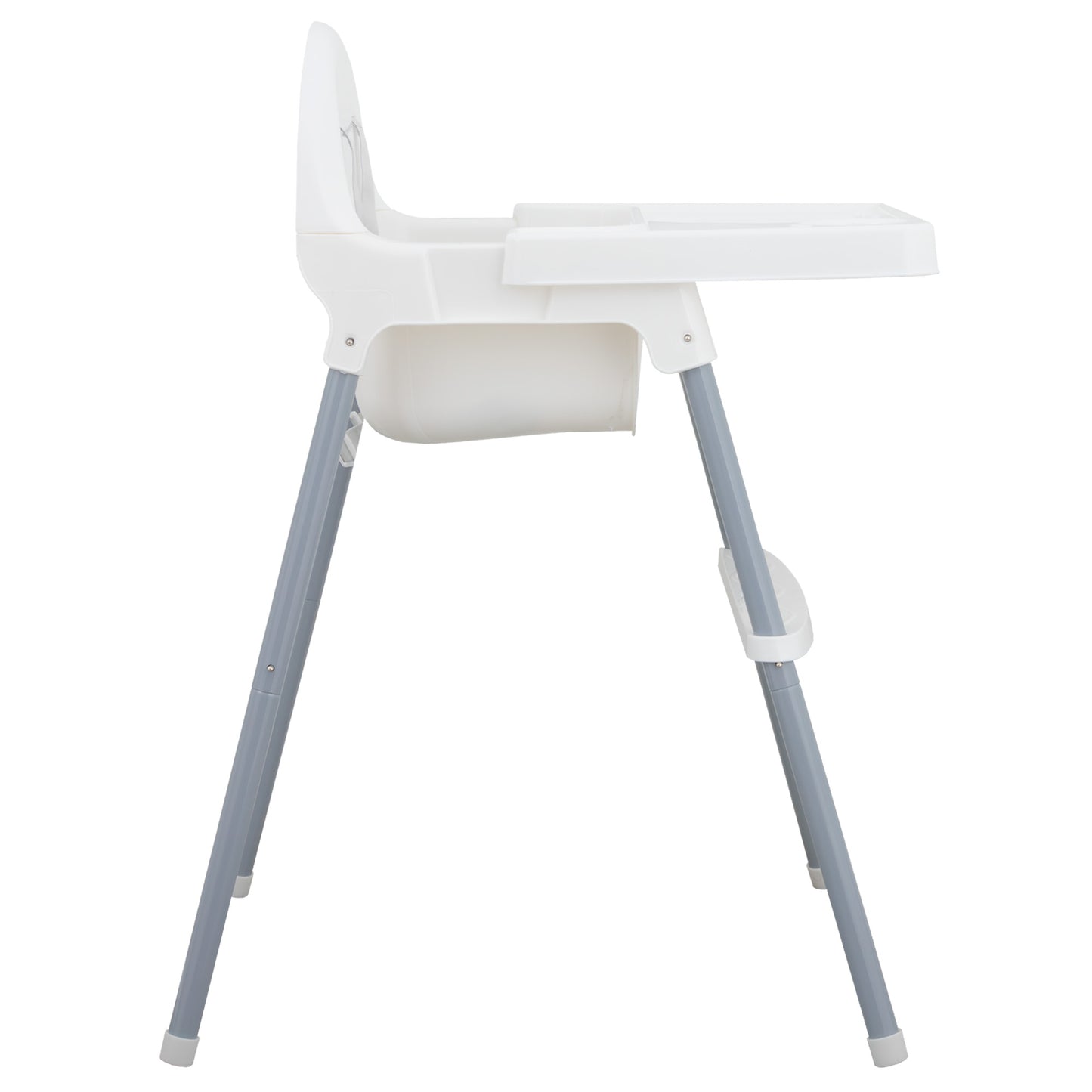 Almar Baby Trona Bebé con Bandeja Extraíble y Reposapiés – Silla de Comer para Bebés Segura y Estable, Trona Infantil Fácil de Limpiar, Color Blanco y Gris