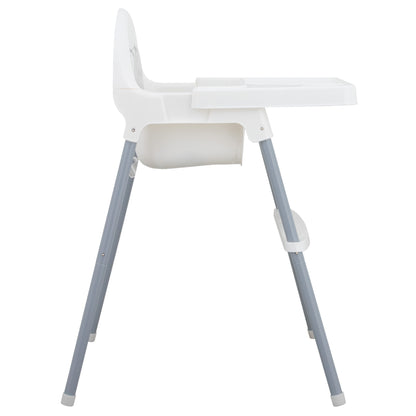 Almar Baby Trona Bebé con Bandeja Extraíble y Reposapiés – Silla de Comer para Bebés Segura y Estable, Trona Infantil Fácil de Limpiar, Color Blanco y Gris