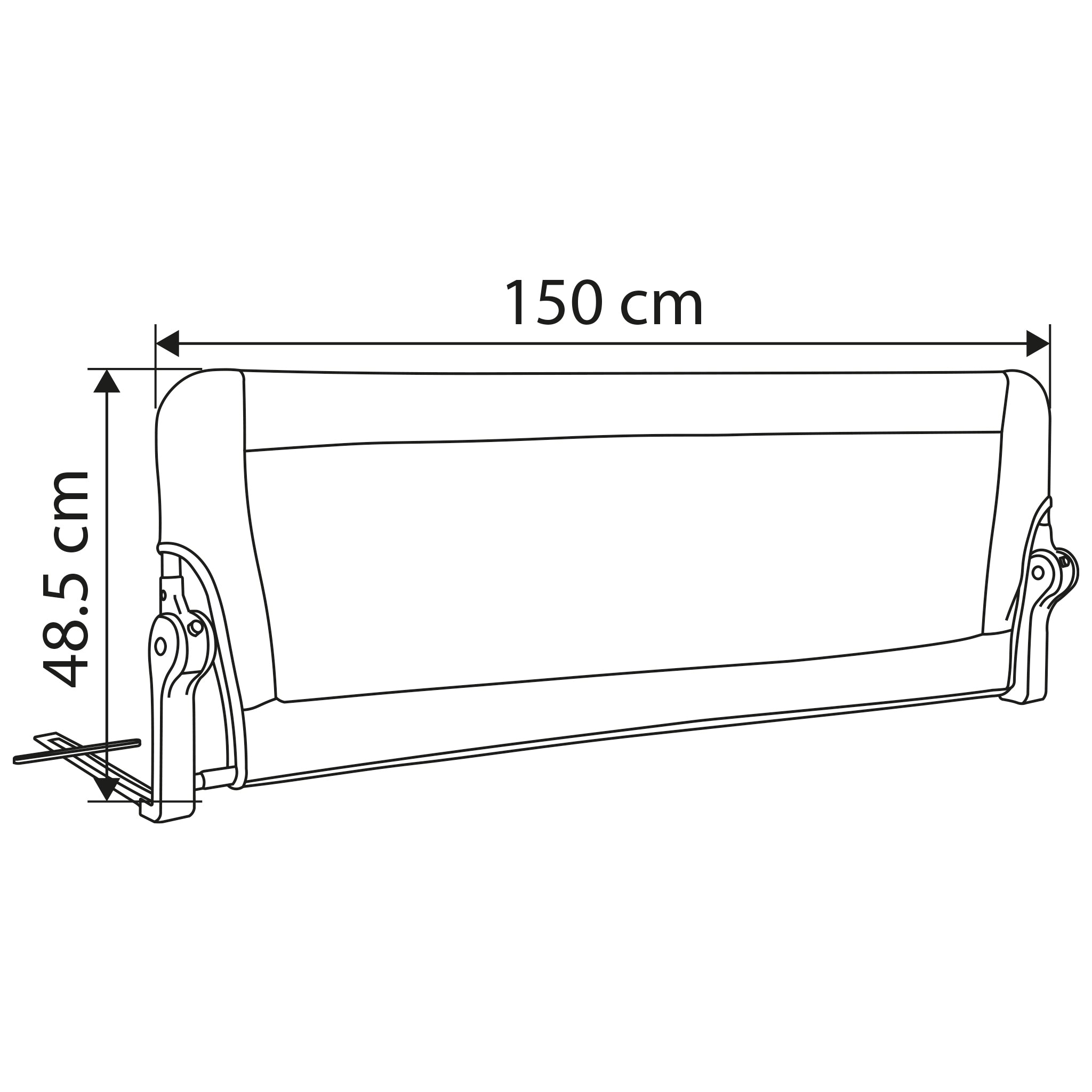 Barrera de cama plegable Almar Baby 150 cm para niños
