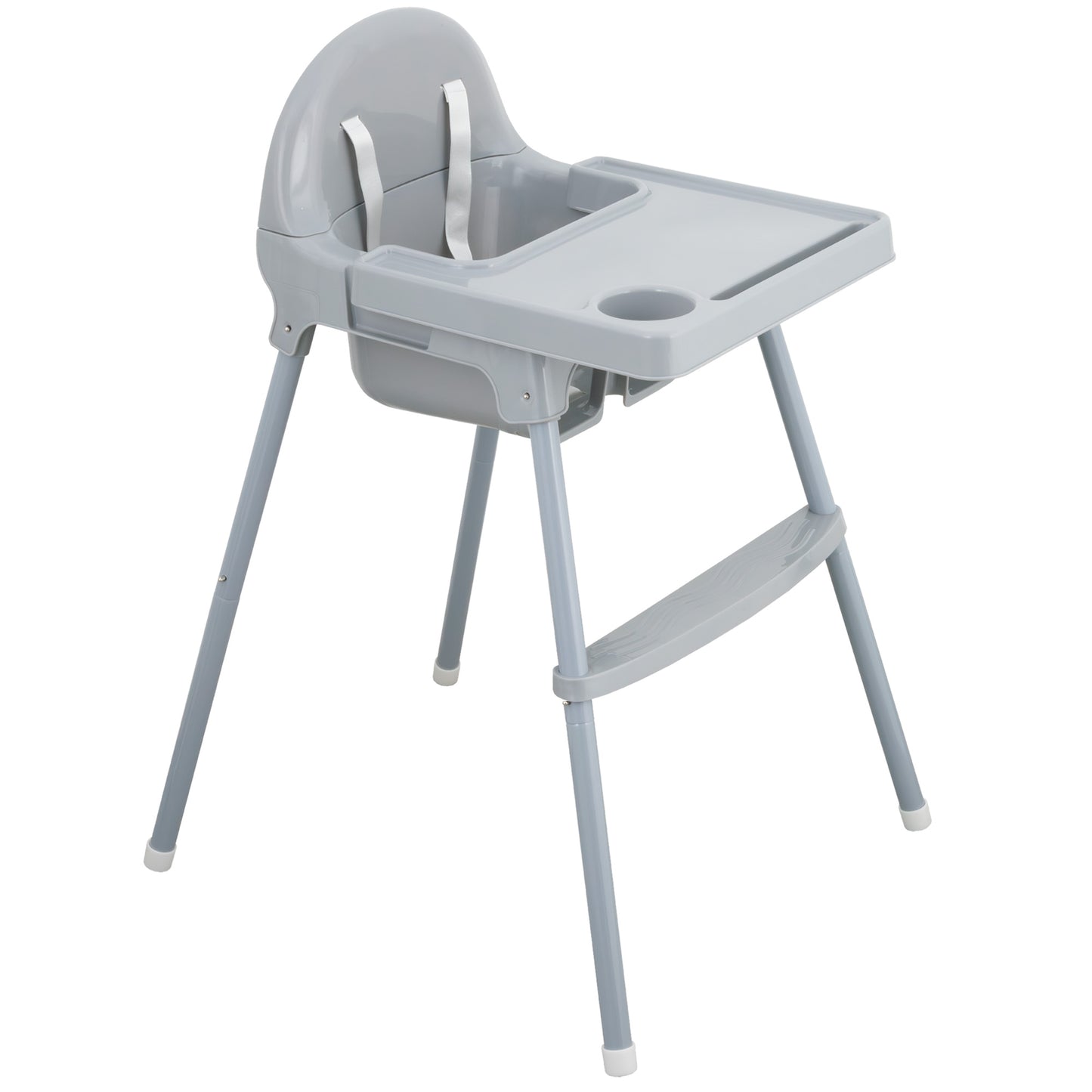 Almar Baby Trona Bebé con Bandeja Extraíble y Reposapiés – Silla de Comer para Bebés Segura y Estable, Trona Infantil Fácil de Limpiar, Color Blanco y Gris