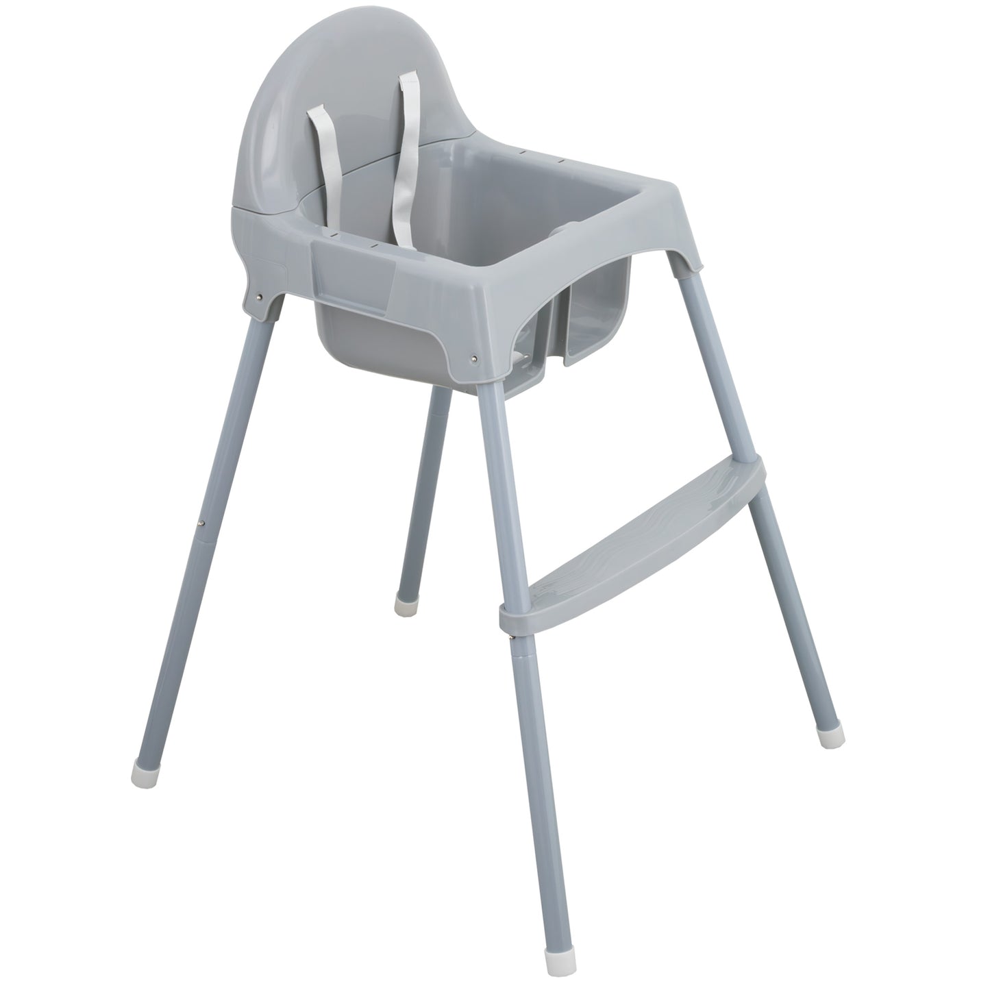 Almar Baby Trona Bebé con Bandeja Extraíble y Reposapiés – Silla de Comer para Bebés Segura y Estable, Trona Infantil Fácil de Limpiar, Color Blanco y Gris