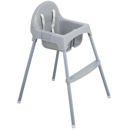 Almar Baby Trona Bebé con Bandeja Extraíble y Reposapiés – Silla de Comer para Bebés Segura y Estable, Trona Infantil Fácil de Limpiar, Color Blanco y Gris