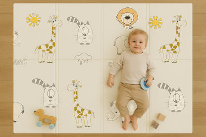 Almar Baby Alfombra Bebe Acolchada 1cm de Grosor Plegable Reversible Tapete de Actividades para Bebes y niños Modelo 4
