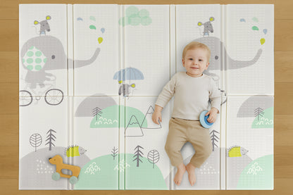 Almar Baby Alfombra Bebe Acolchada 1cm de Grosor Plegable Reversible Tapete de Actividades para Bebes y niños Modelo 2