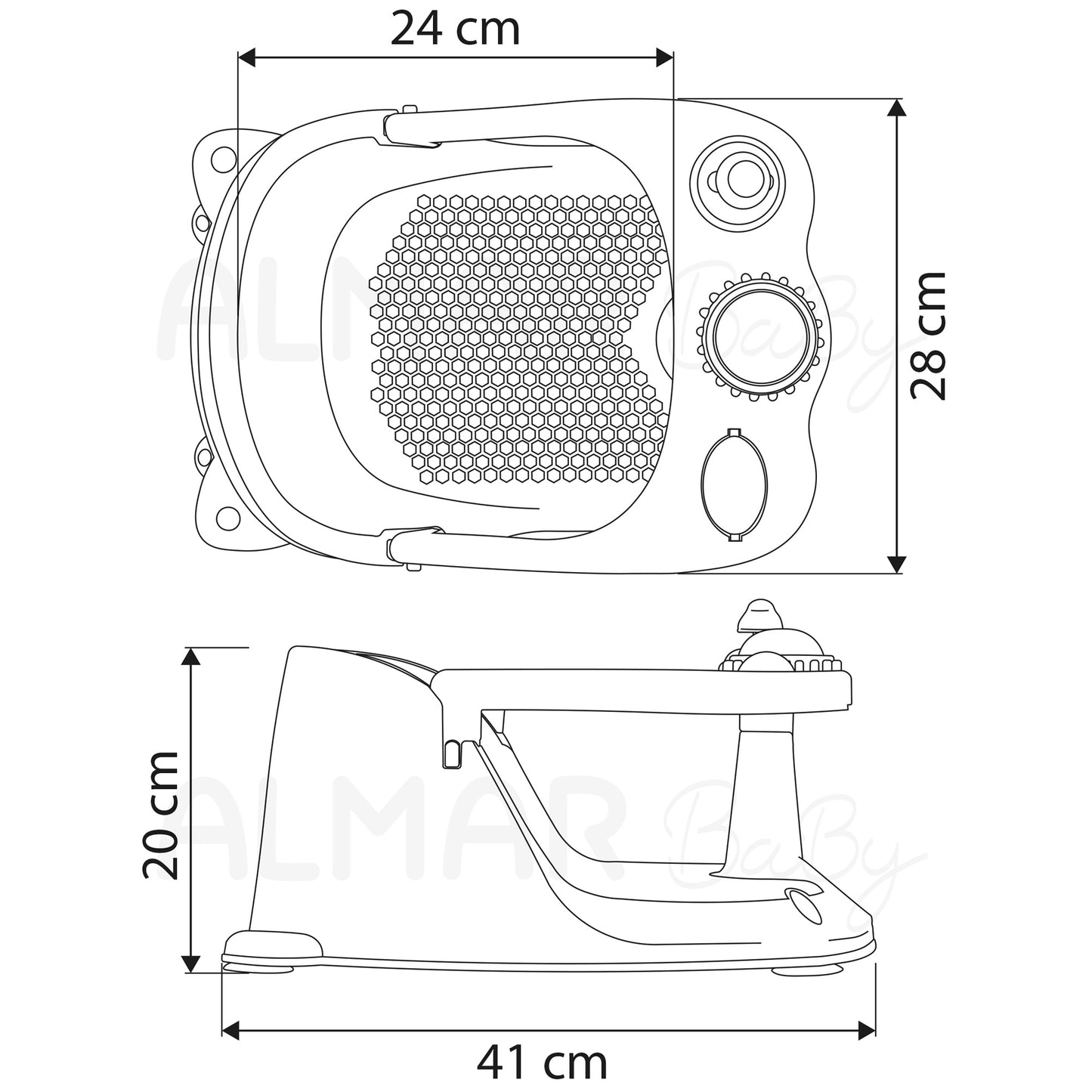 Almar Baby Asiento Elevador de Baño para Bebé con Indicador de Temperatura, Antideslizante y Ajustable – Soporte Seguro para Baño Infantil