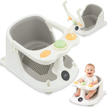 Almar Baby Asiento Elevador de Baño para Bebé con Indicador de Temperatura, Antideslizante y Ajustable – Soporte Seguro para Baño Infantil