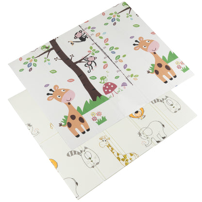 Alfombra para Bebe Acolchada Plegable 1cm de Grosor Reversible Tapete de Actividades y Gateo para Bebes Recién Nacido y Niño Espuma Alta Densidad Animales de la Sabana