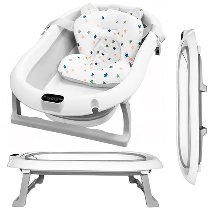 ALMAR Baby Bañera plegable bebé con termómetro cojín reductor e indicador de temperatura compacta