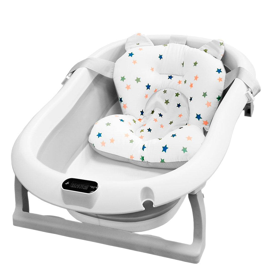 ALMAR Baby Bañera plegable bebé con termómetro cojín reductor e indicador de temperatura compacta