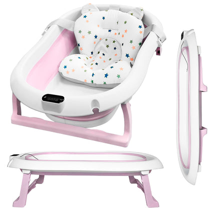 ALMAR Baby Bañera plegable bebé con termómetro cojín reductor e indicador de temperatura compacta