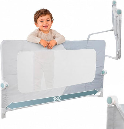 Almar Baby Barrera Plegable para Niños – Barandilla de Seguridad con Malla Transpirable, Fácil Instalación, Protección Anticaídas para Camas Infantiles y Juveniles