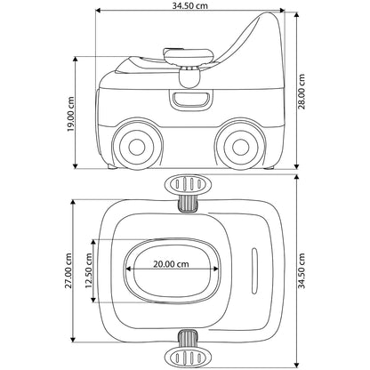 ALMAR BABY Orinal en forma de coche 3 en 1,portátil, adaptador de wc y taburete alzador