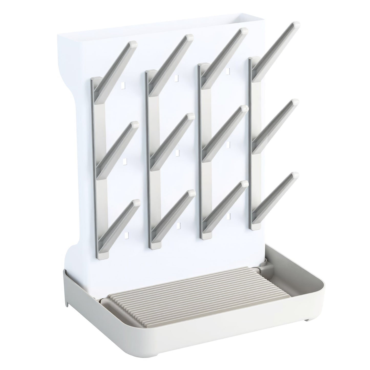 Almar Baby Escurridor de Biberones Plegable Gris y Blanco – Soporte Portátil para Botellas y Accesorios de Bebé, Ideal para Viajes y Salidas, Compacto con Bandeja Antigoteo