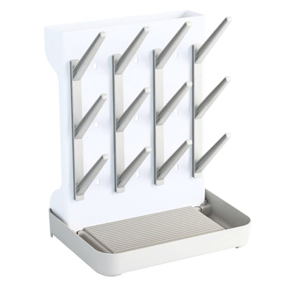 Almar Baby Escurridor de Biberones Plegable Gris y Blanco – Soporte Portátil para Botellas y Accesorios de Bebé, Ideal para Viajes y Salidas, Compacto con Bandeja Antigoteo