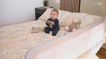 Almar Baby Barrera Plegable para Niños – Barandilla de Seguridad con Malla Transpirable, Fácil Instalación, Protección Anticaídas para Camas Infantiles y Juveniles